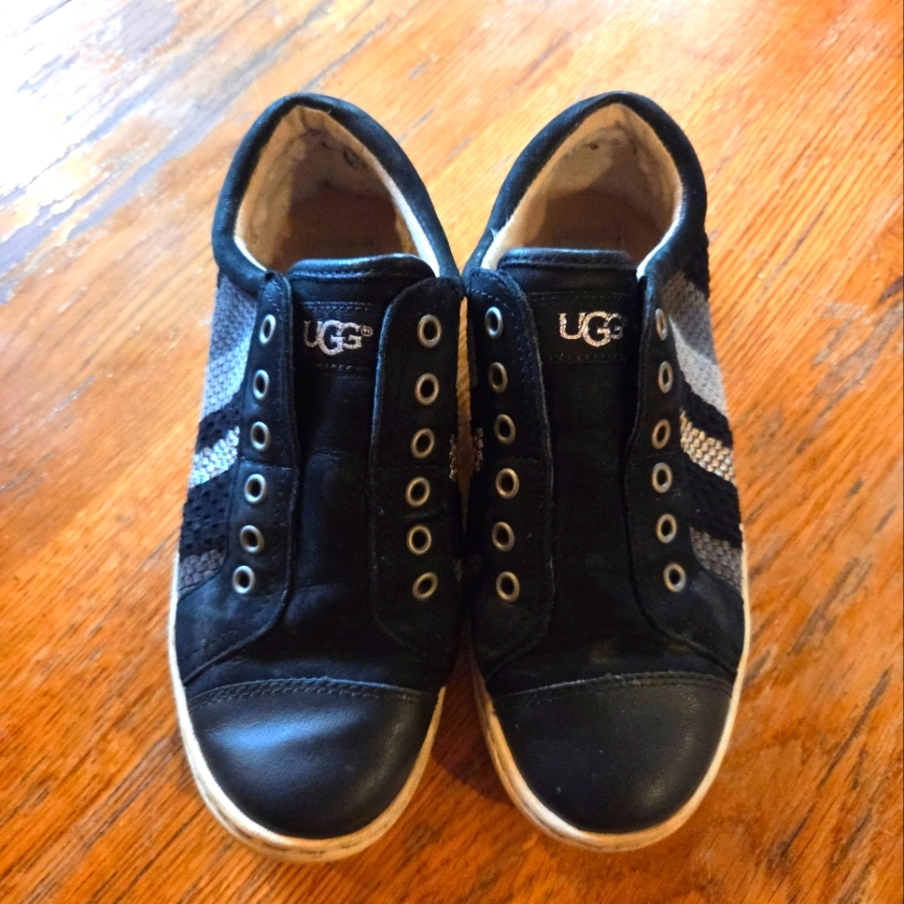 UGG Jemma Woven Suede Women’s Sneakers – Size 6 (Black/Gray)